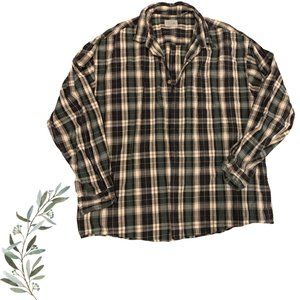 Free Fall Finest Quality Men's Green and Navy Plaid Button Down Size XL
